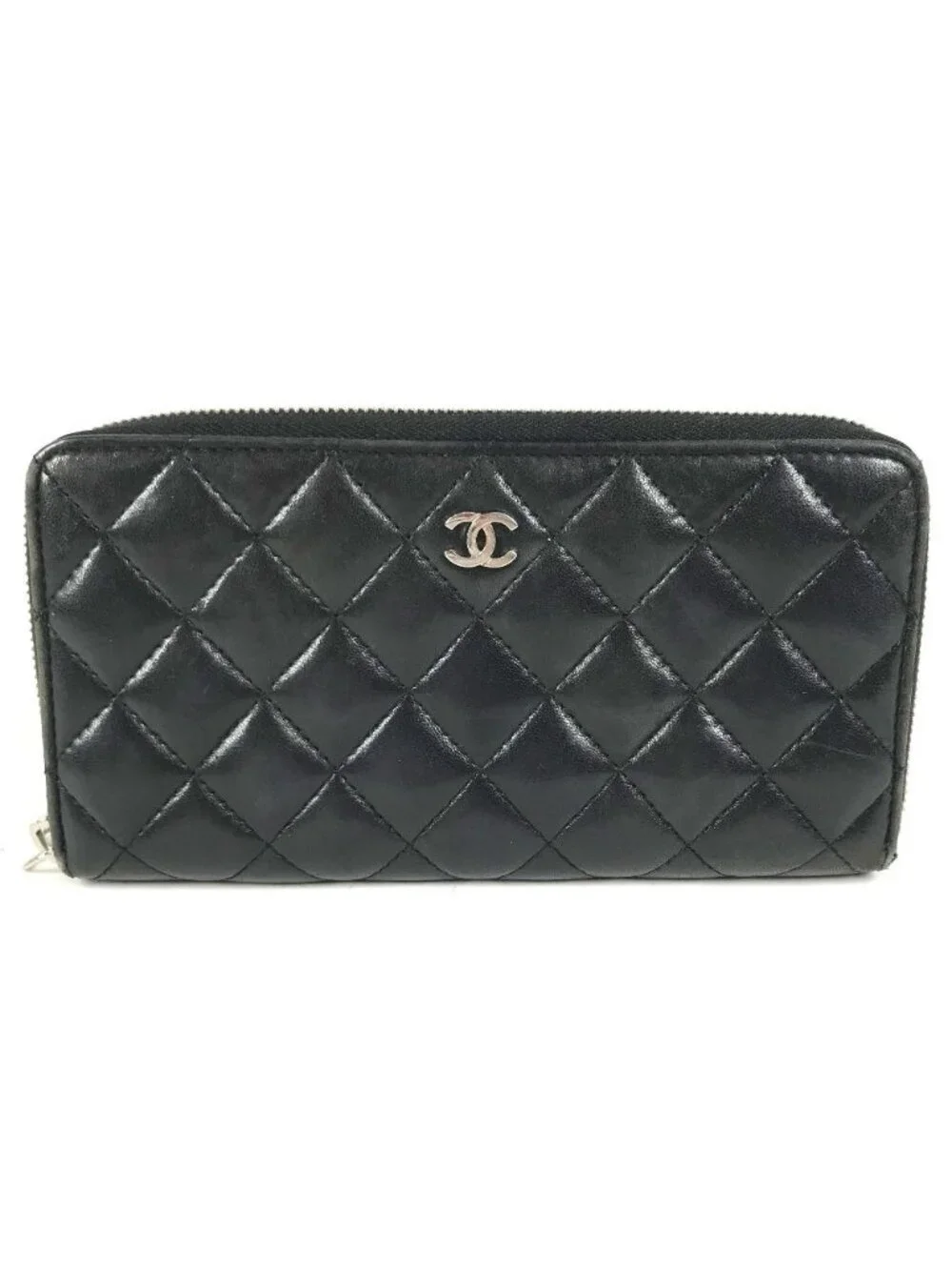 Chanel Wallet CC Logo Quilted Leather Black